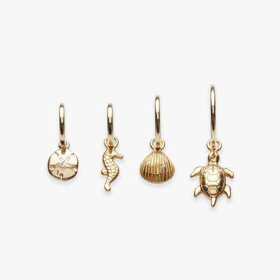 Load image into Gallery viewer, Deep Sea charm earring gold filled
