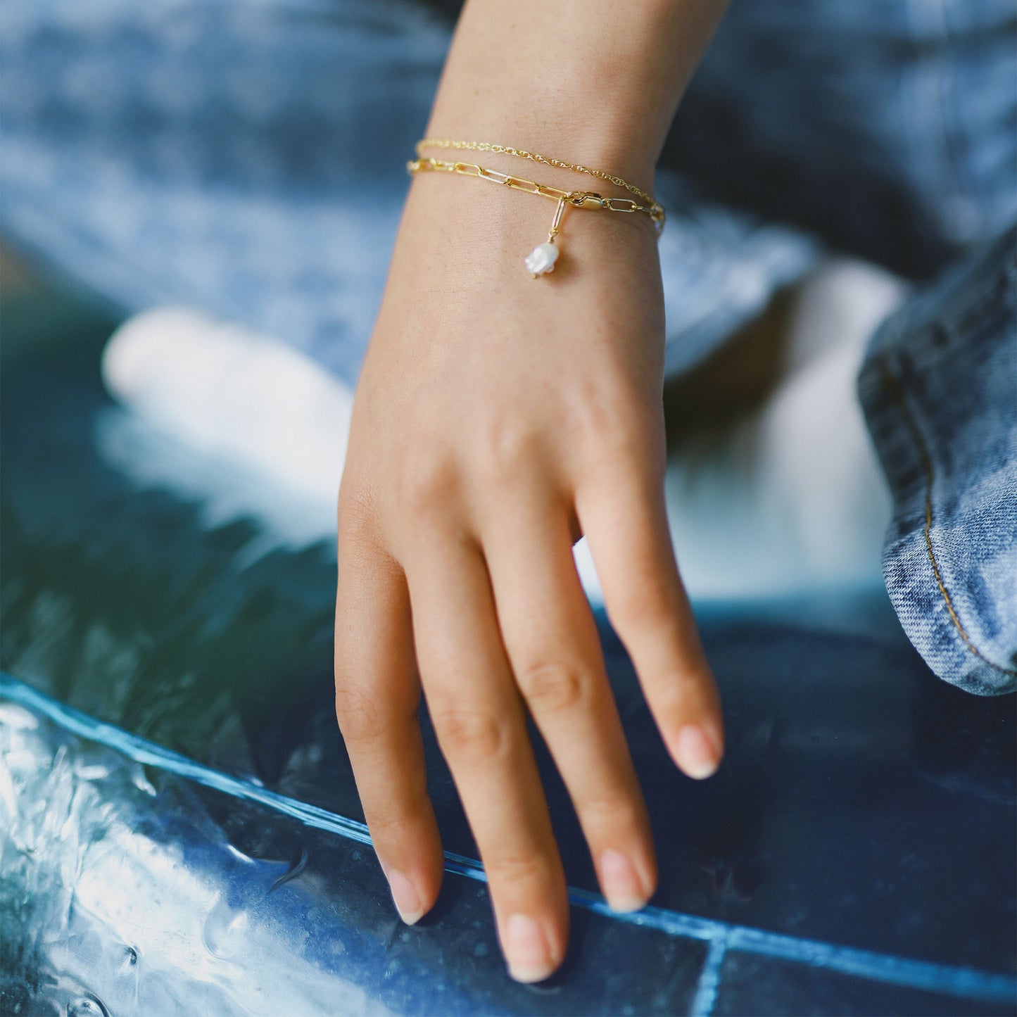 Twist chain armband gold filled