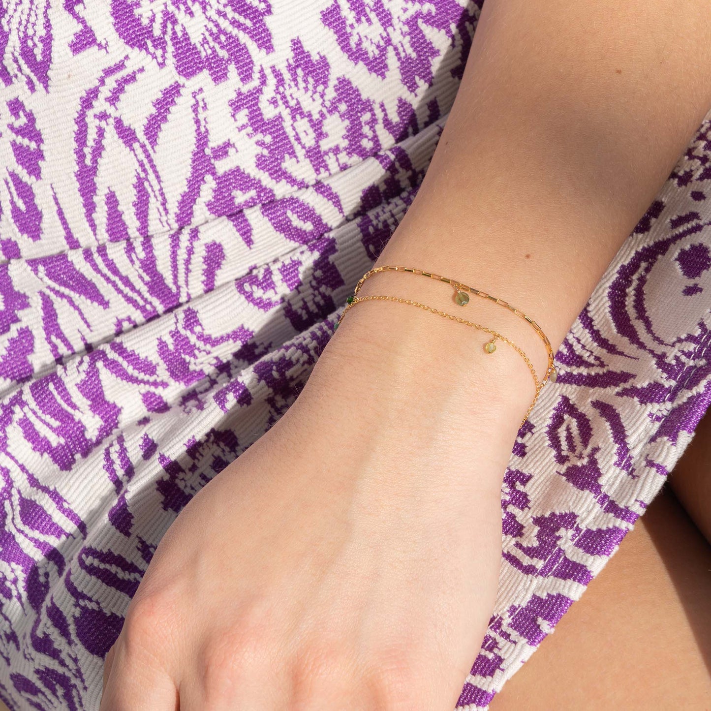 Tourmaline gradient bracelet gold filled