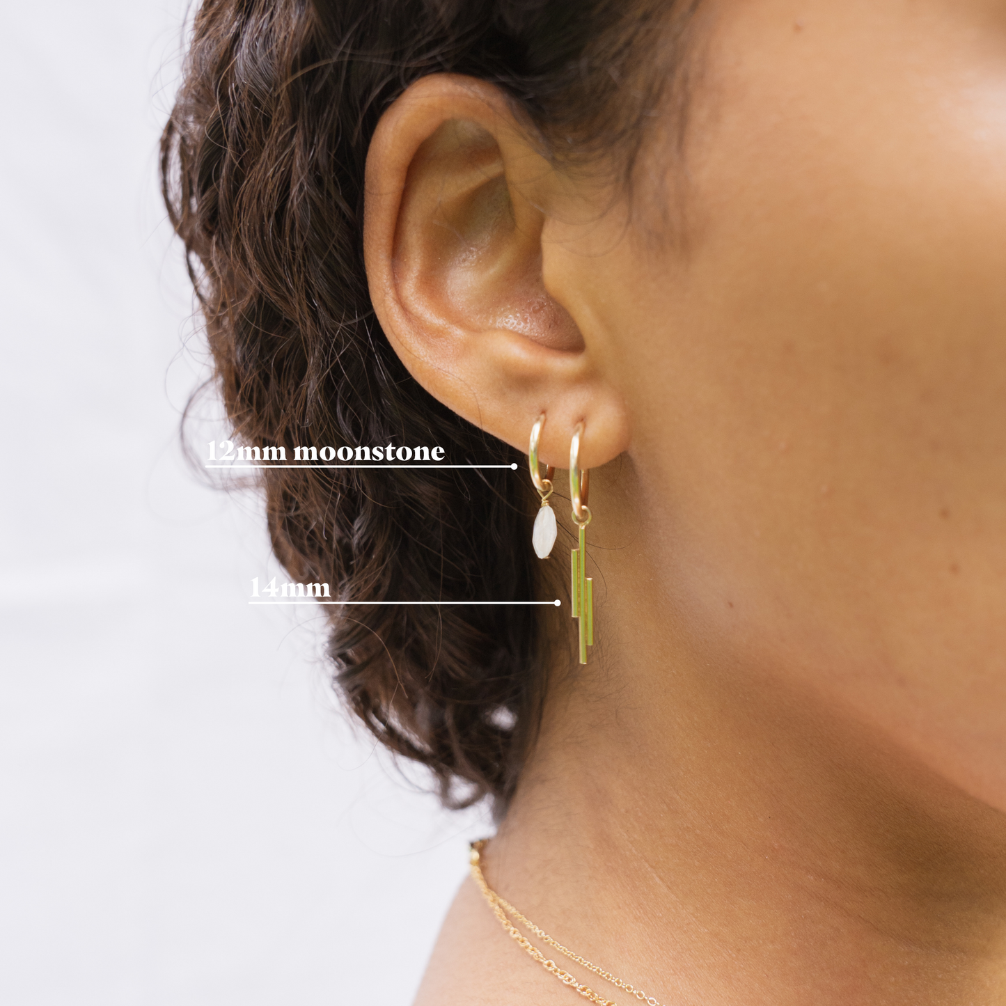 Short Lines pendant earring gold filled