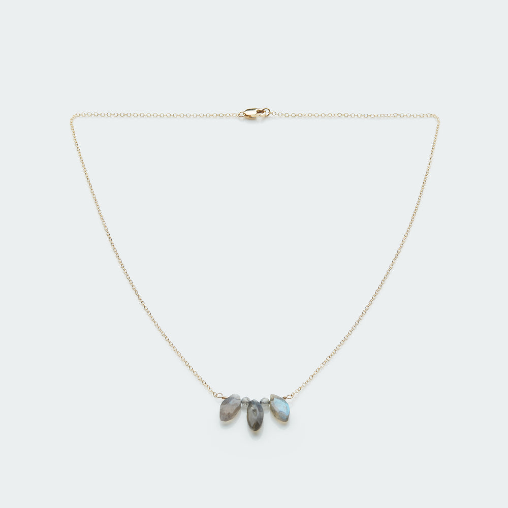 labradoriet ketting goud