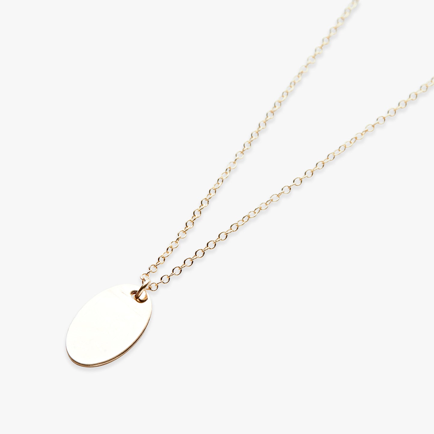 Load image into Gallery viewer, Large oval pendant necklace gold filled

