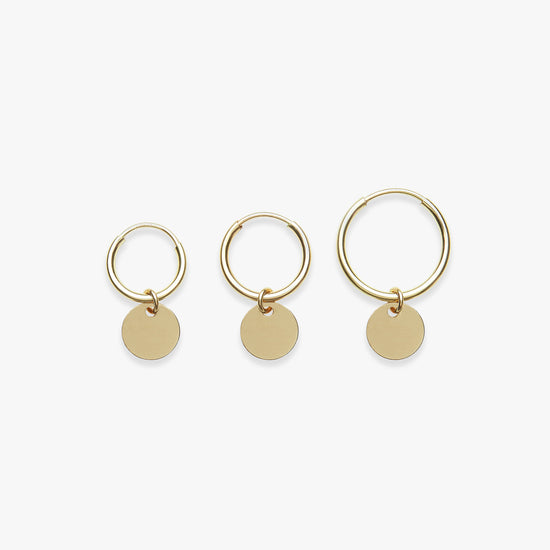 Load image into Gallery viewer, Mini coin earring gold filled
