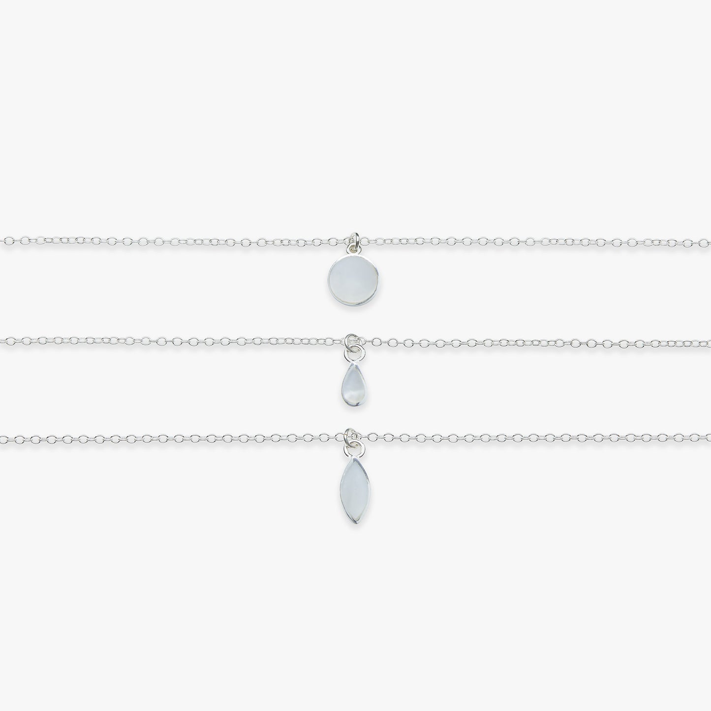 Mother of Pearl charm necklace silver