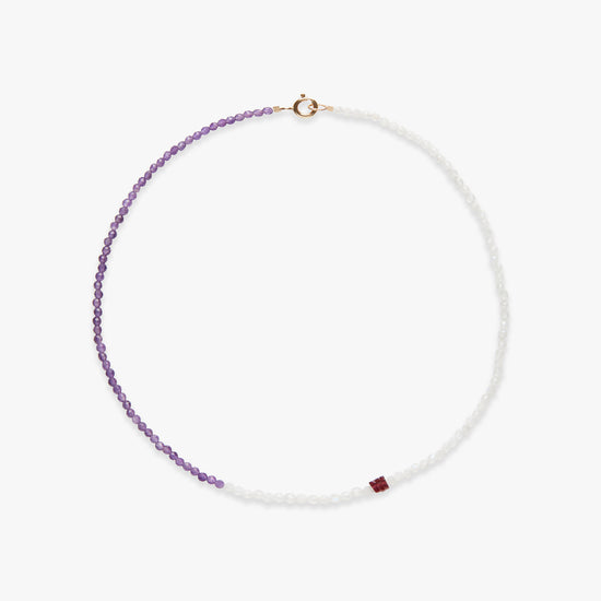 Load image into Gallery viewer, Once in a Blue Moon amethyst necklace gold filled
