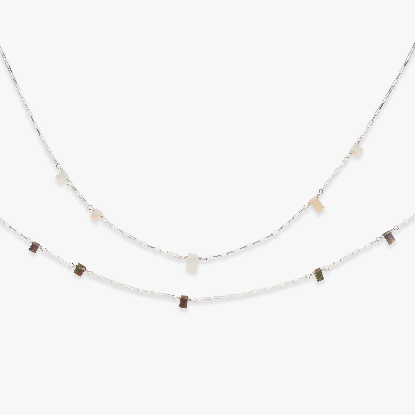 Opal Asymmetry necklace silver