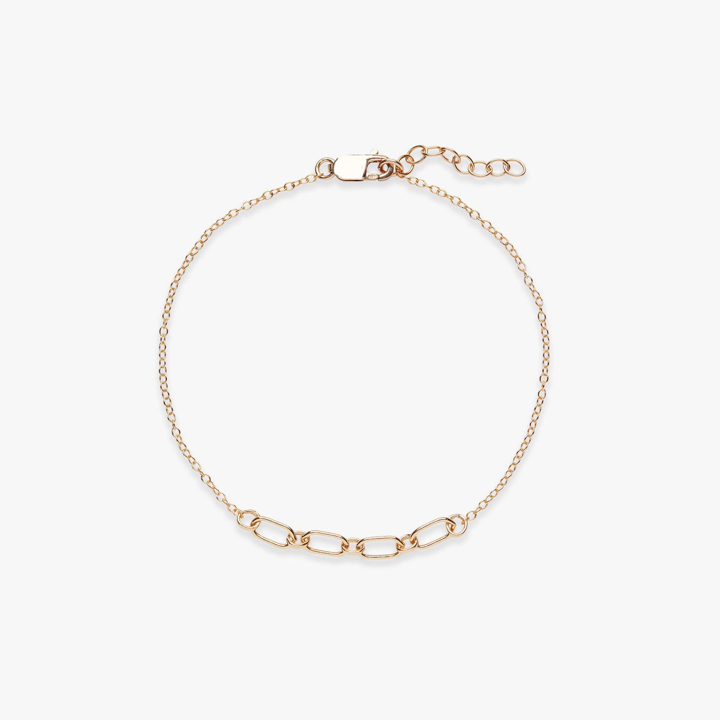 Oval links chain bracelet gold filled