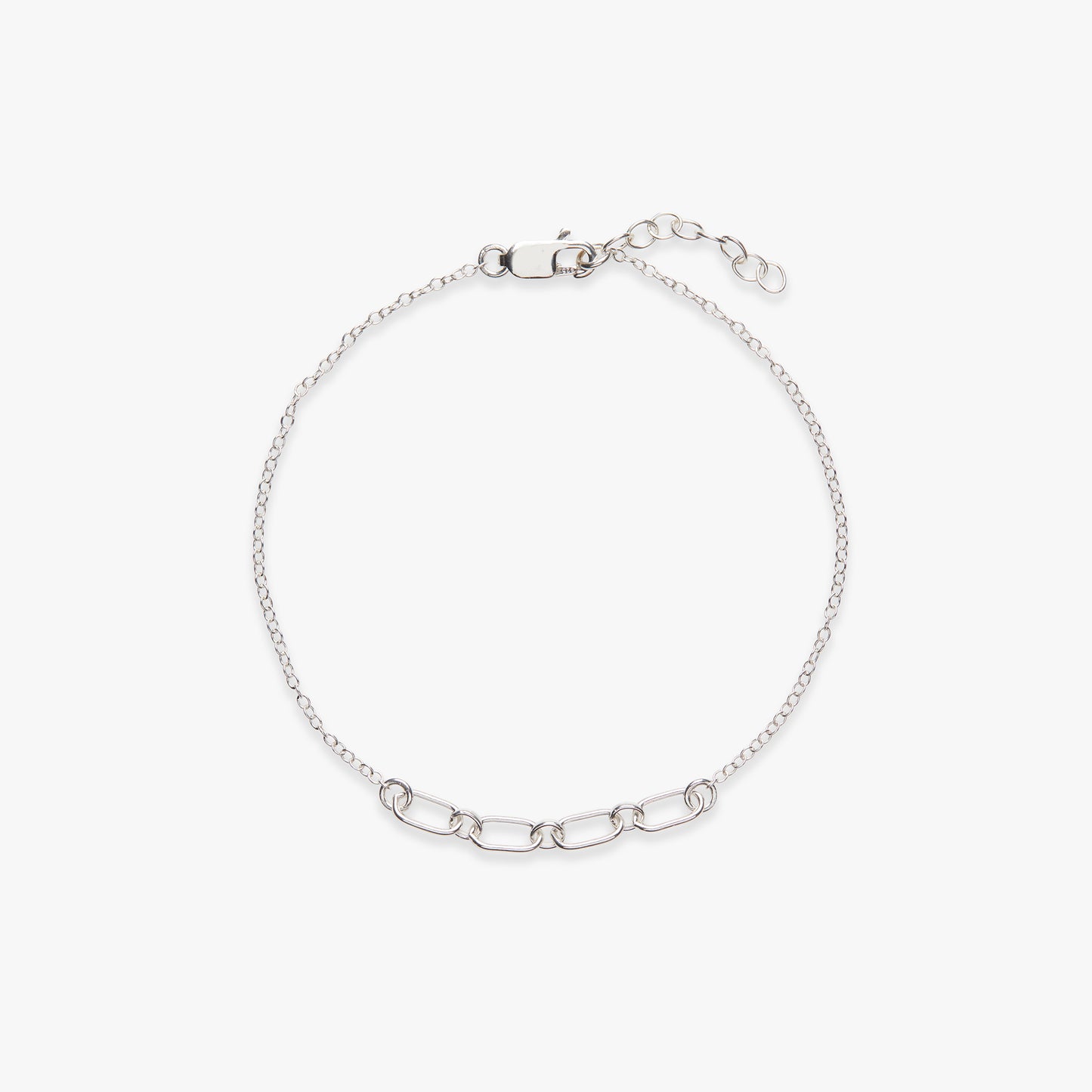 Oval links chain bracelet silver