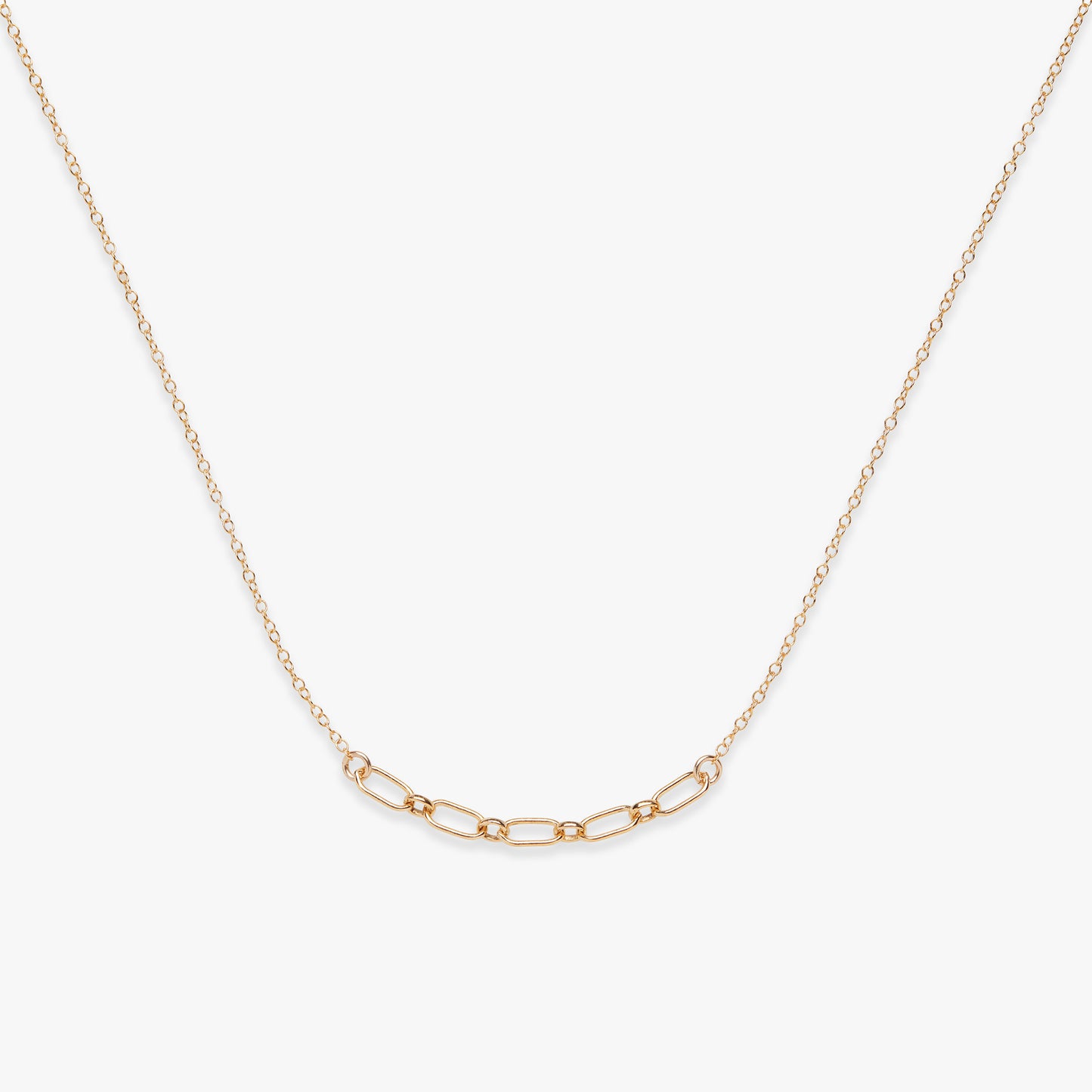 Oval links chain necklace gold filled