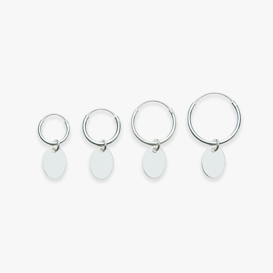 Oval pendant earring silver