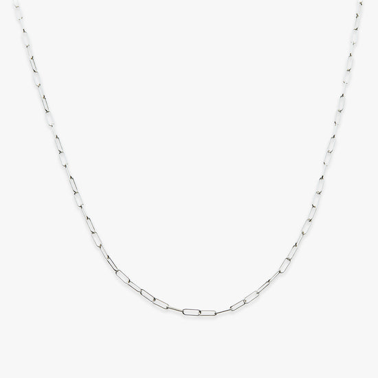 Paperclip chain necklace silver