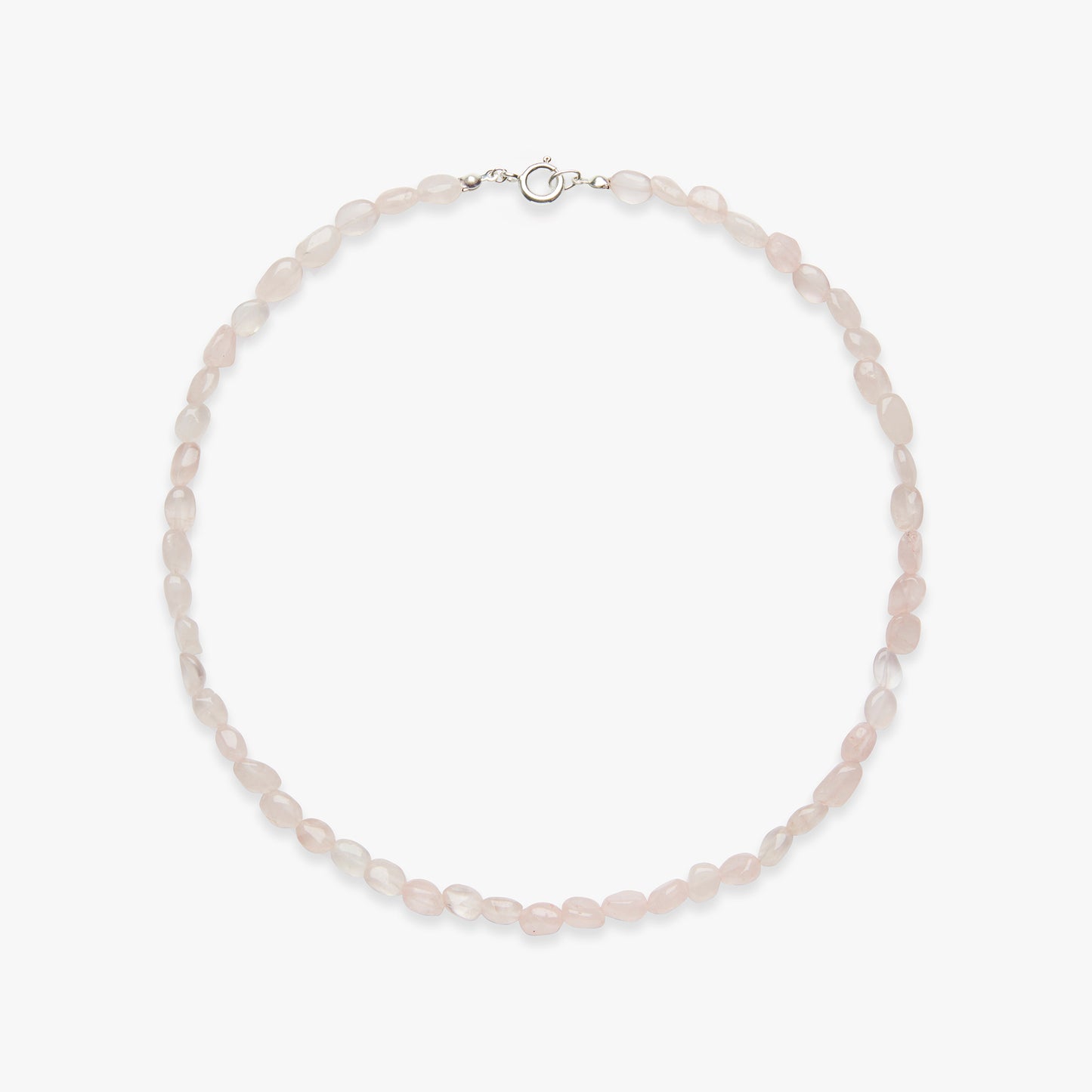 Pixie rose quartz necklace silver