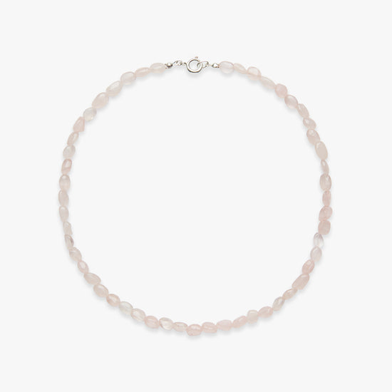 Pixie rose quartz necklace silver