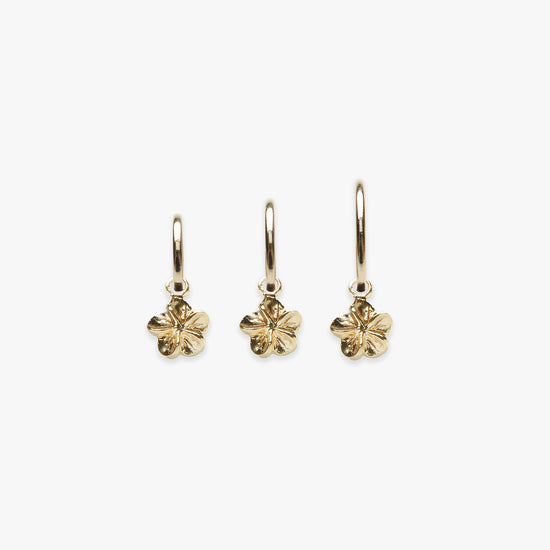Plumeria pendant earring gold filled