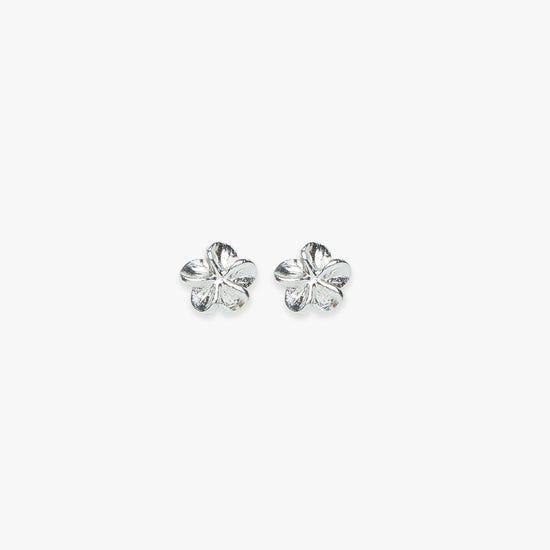 Load image into Gallery viewer, Plumeria stud silver
