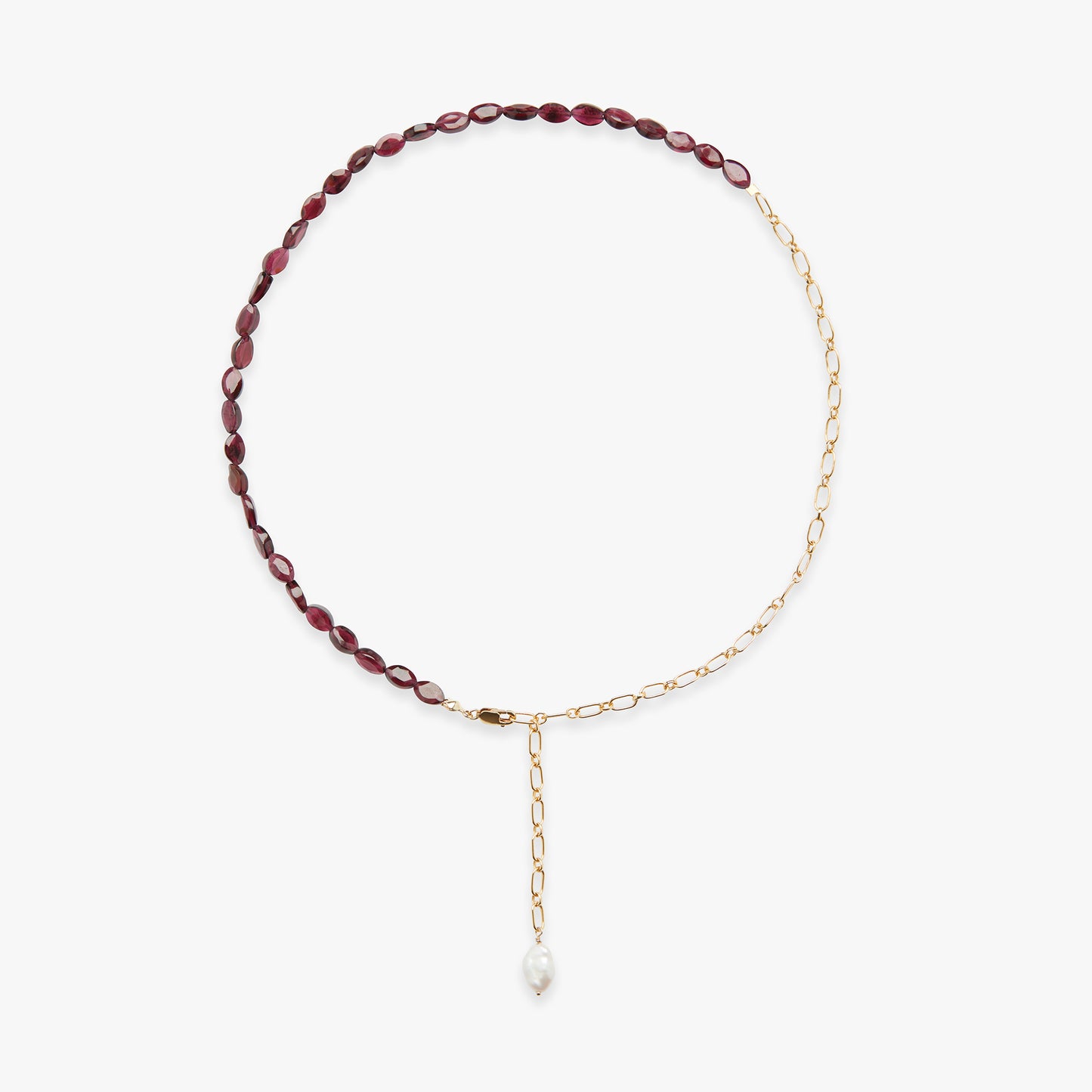 Pomegranate Seeds lariat ketting gold filled