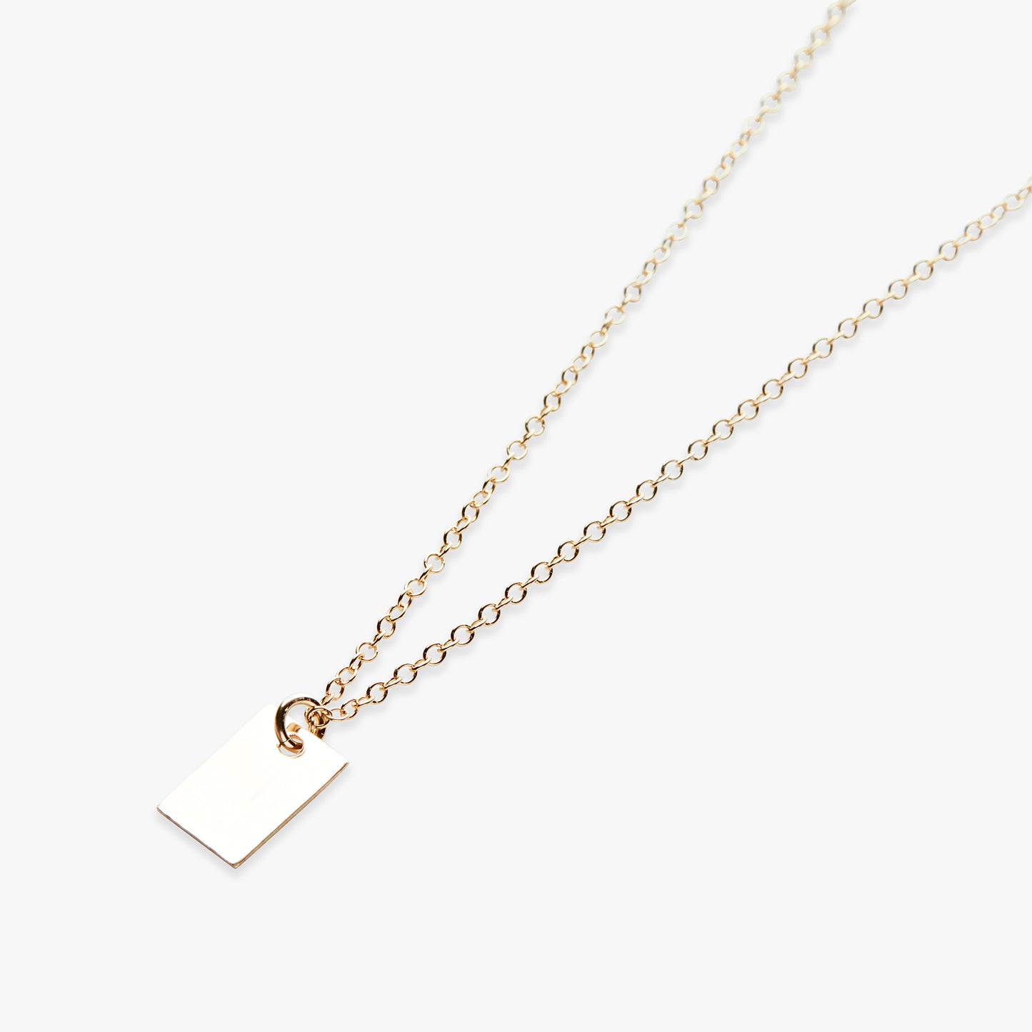 Rectangle pendant necklace gold filled