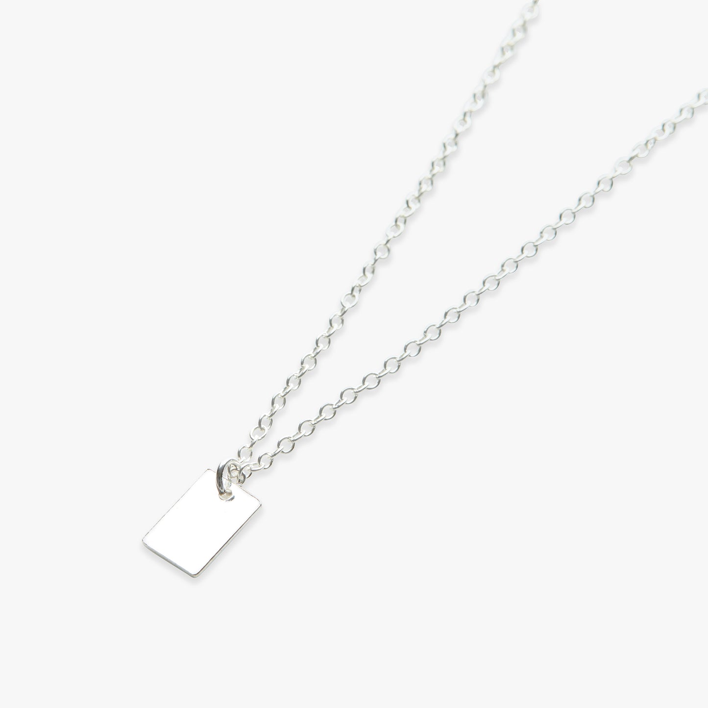 Rectangle pendant necklace silver