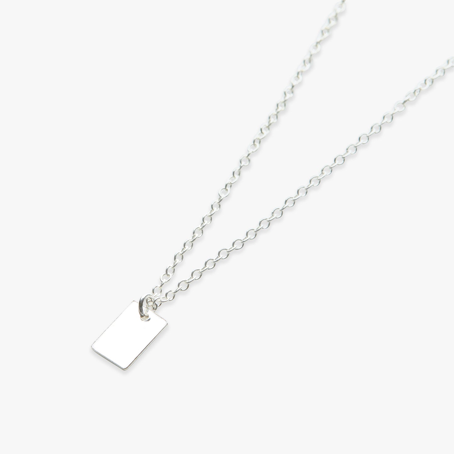 Load image into Gallery viewer, Rectangle pendant necklace silver
