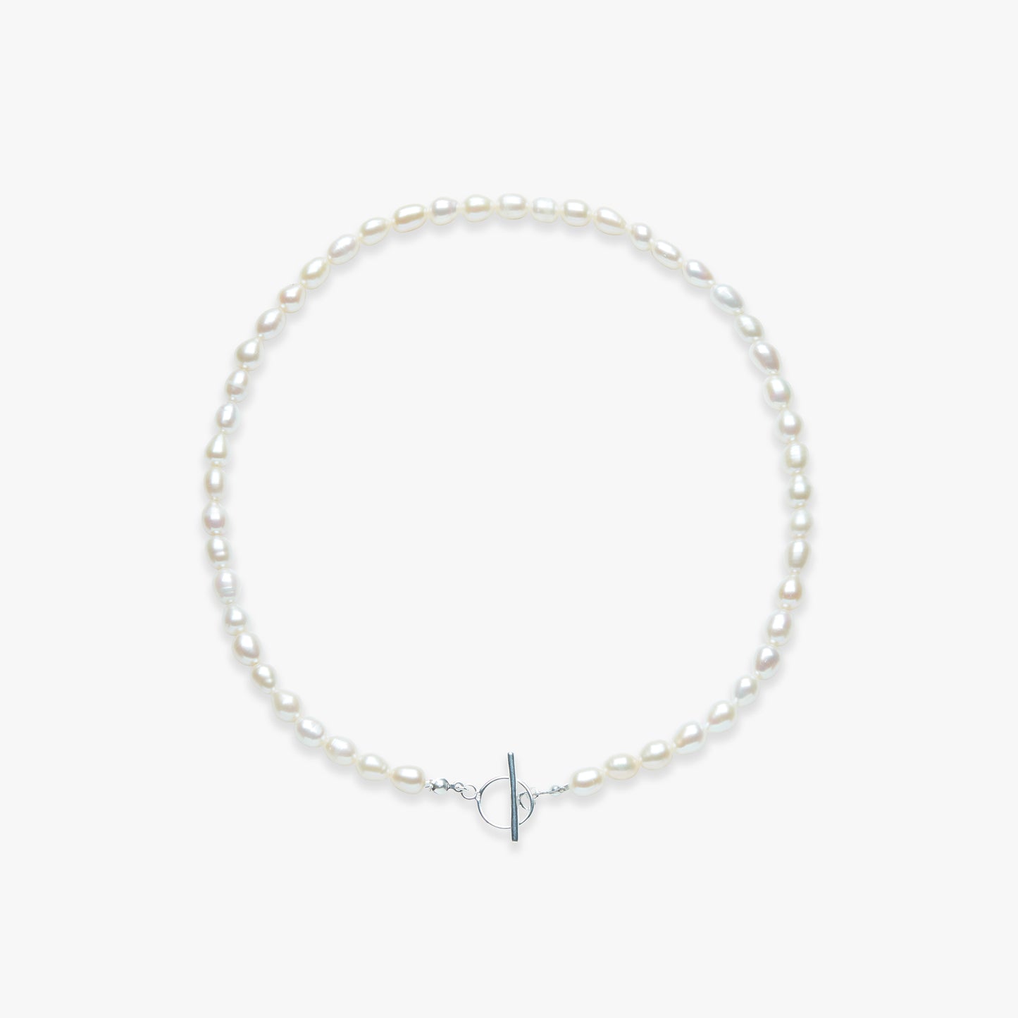 Rêve full large pearl necklace silver