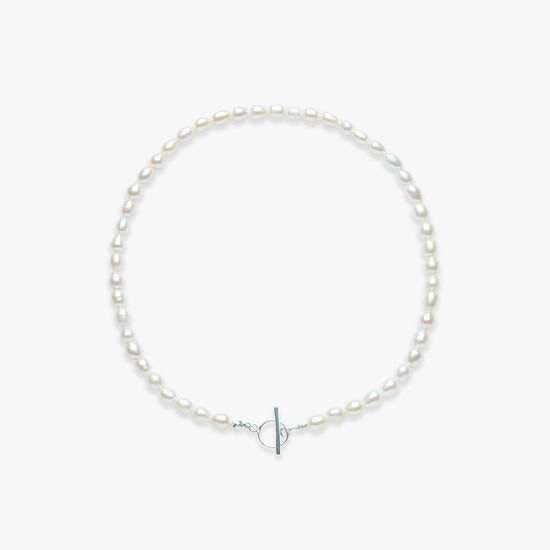 Rêve full large pearl necklace silver