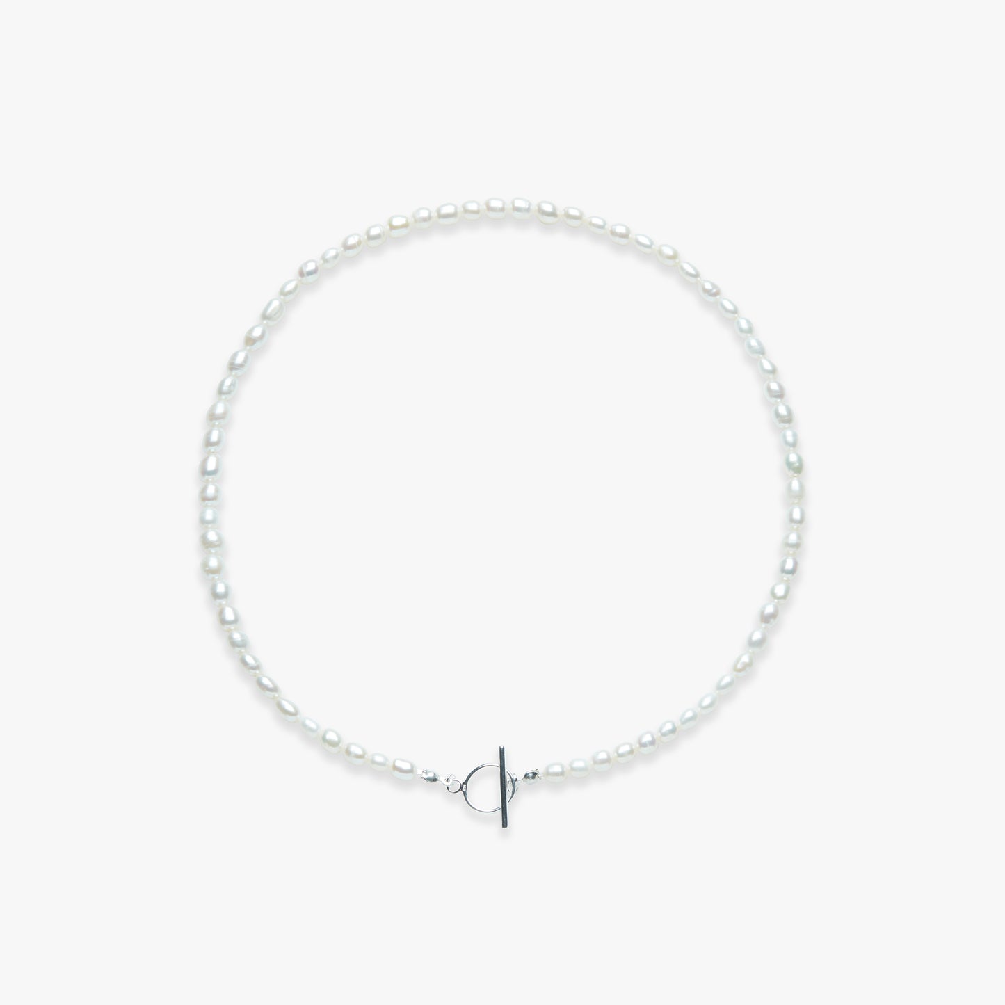 Rêve full medium pearl necklace silver