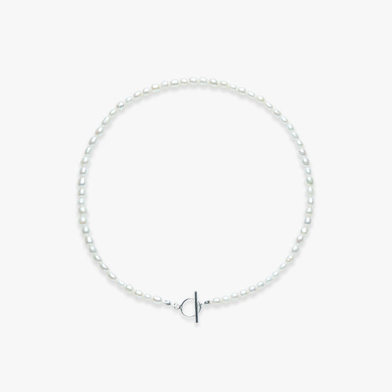Rêve full medium pearl necklace silver