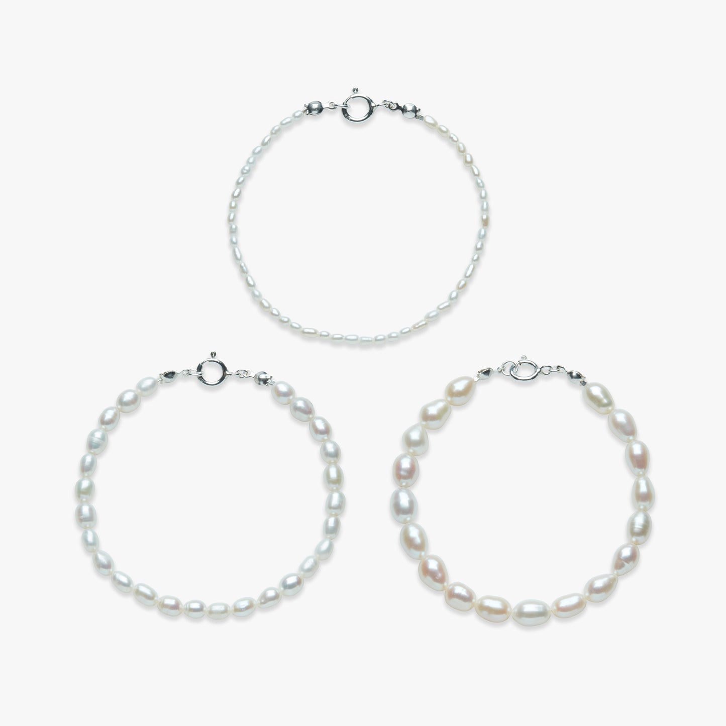 Rêve full pearl bracelet silver