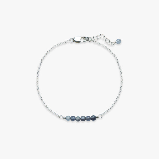 Load image into Gallery viewer, Smooth Pebble gemstone bracelet silver
