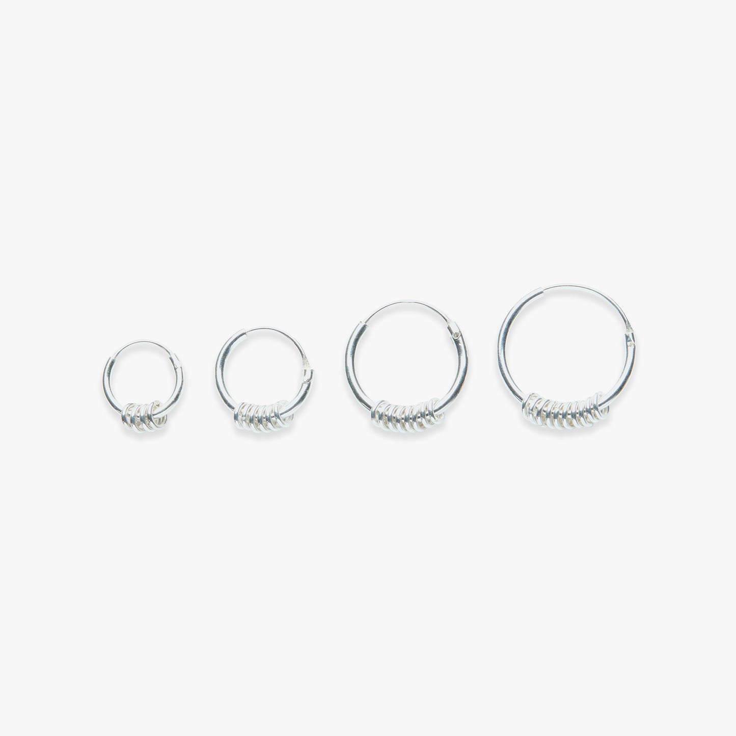 Tiny rings earring silver