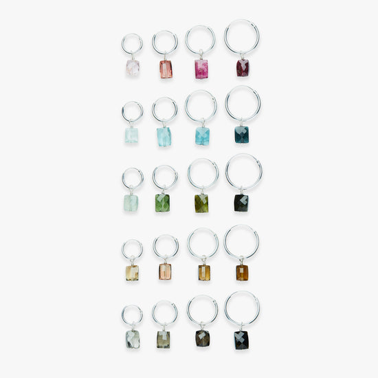 Load image into Gallery viewer, Tourmaline charm earring silver
