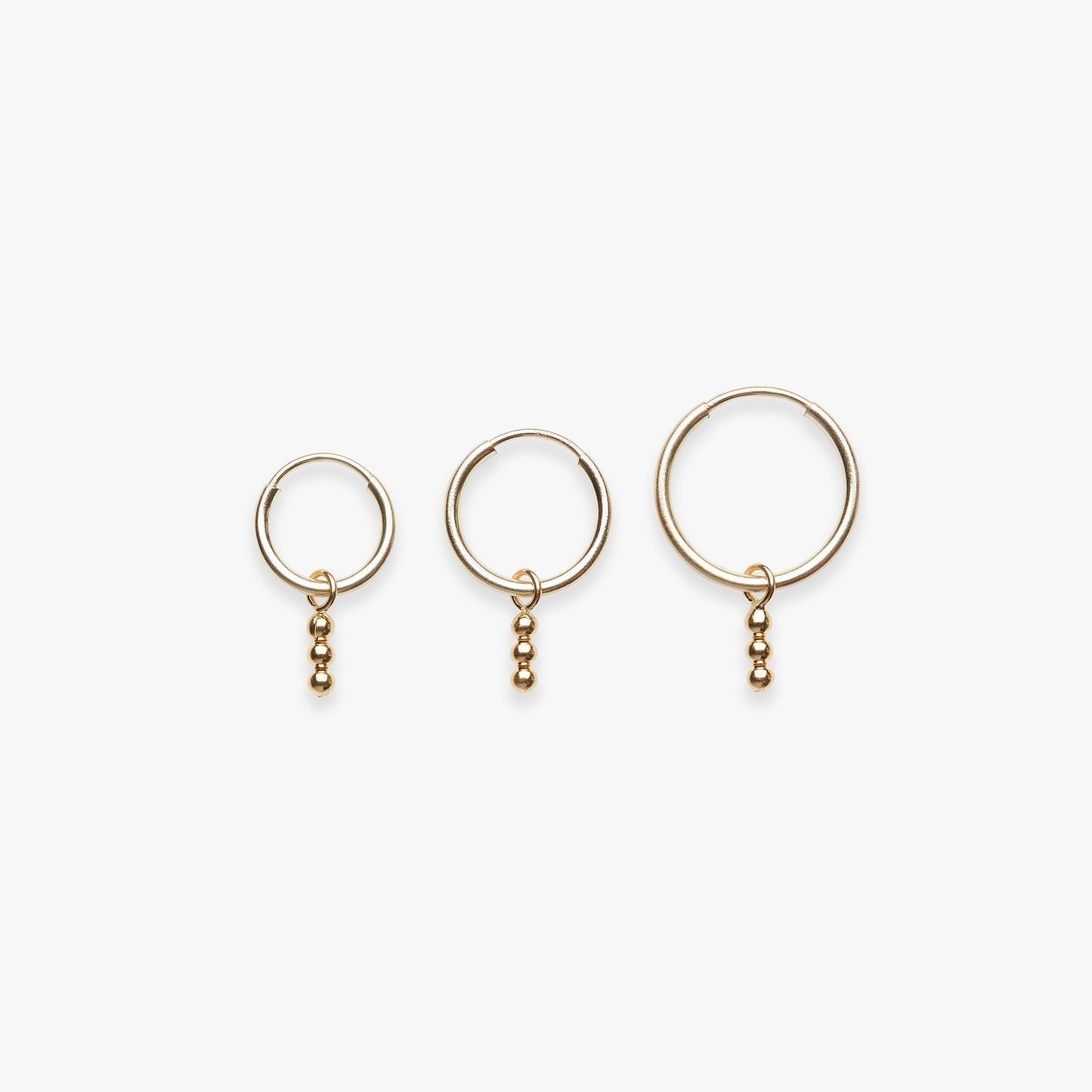 Triple Dot pendant earring gold filled
