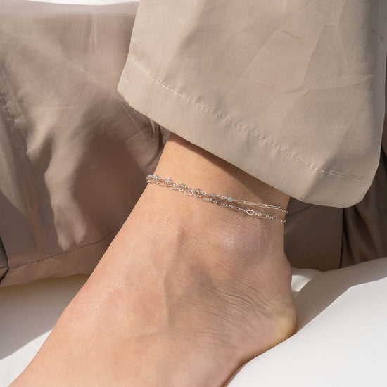 Paperclip Rosary anklet silver