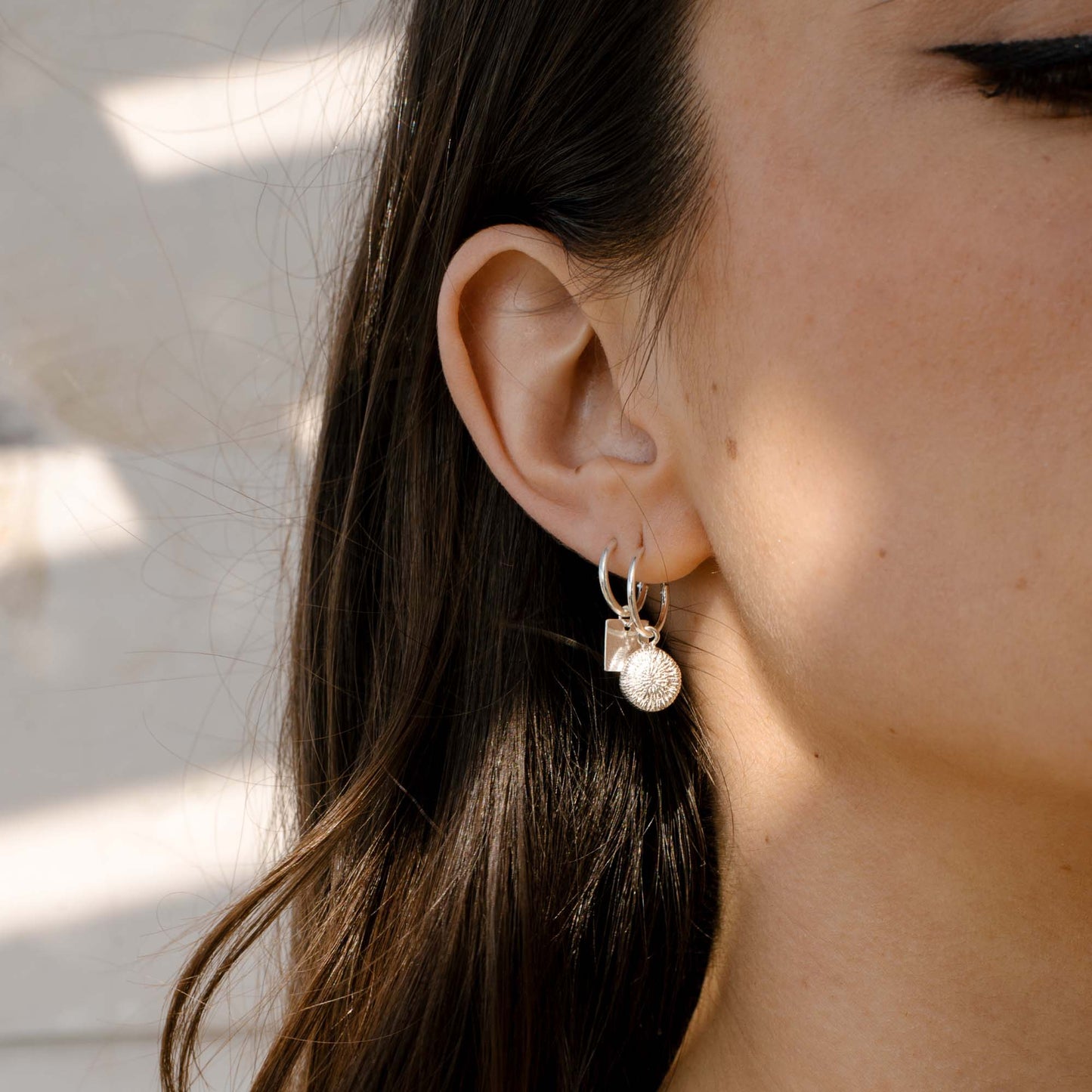 Sunshine Coral pendant earring silver