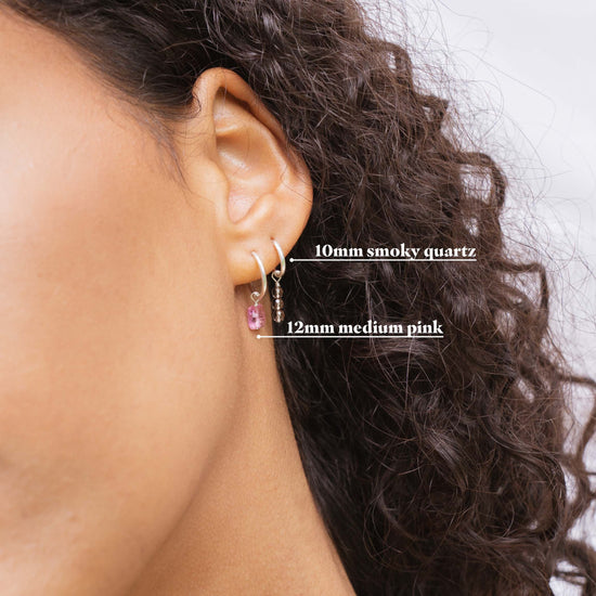 Tourmaline charm earring silver
