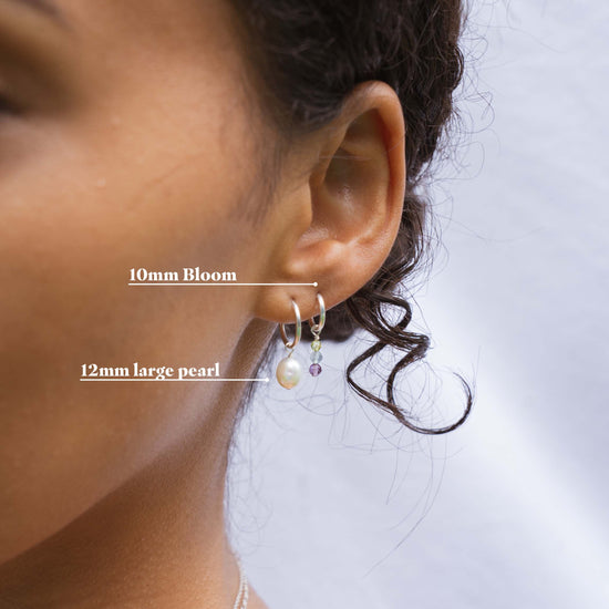 Palette gemstone charm earring silver
