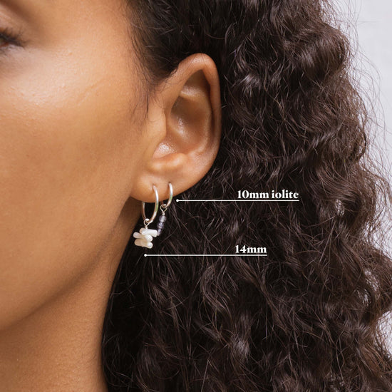 Gradient gemstones charm earring silver