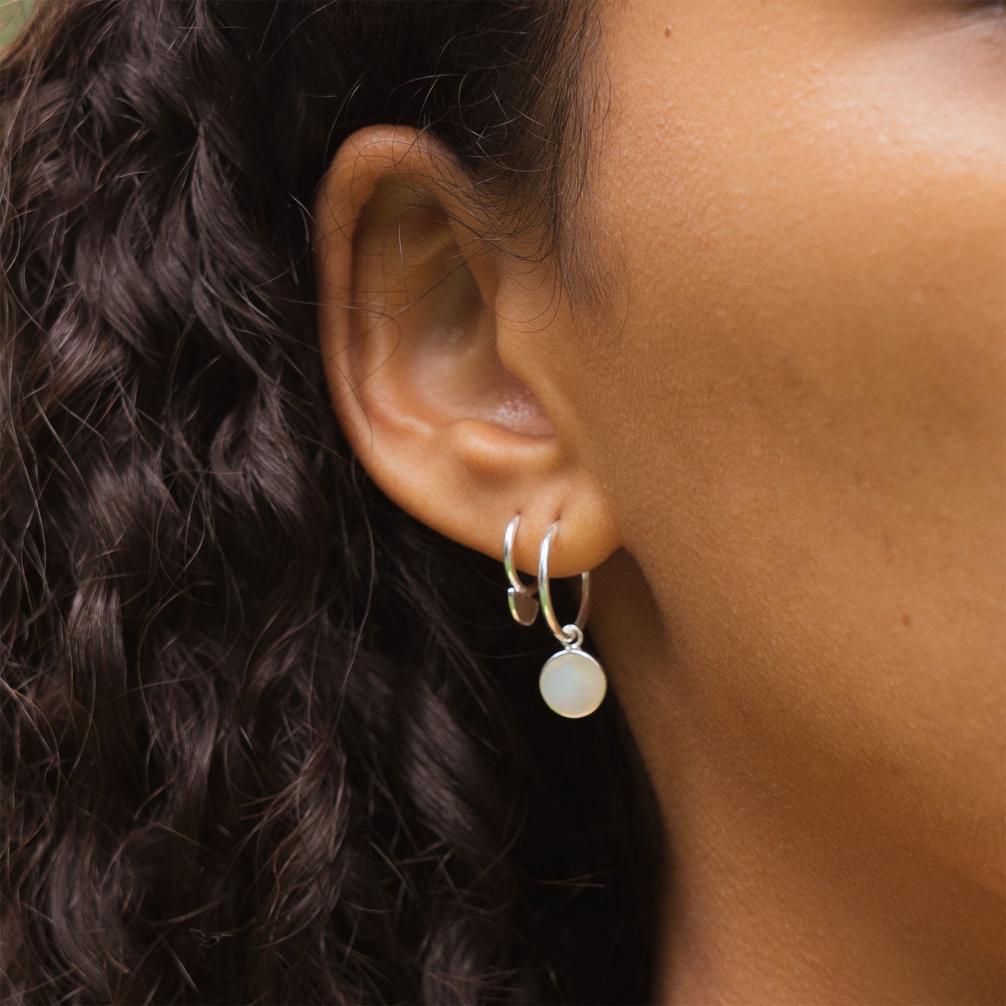 Scale earring silver